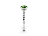 White gold Round Cut Peridot Solitaire Pavé Engagement Ring with Round Band and Prong Setting_15