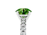 White gold Round Cut Peridot Solitaire Pavé Engagement Ring with Round Band and Prong Setting_17