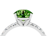 White gold Round Cut Peridot Solitaire Pavé Engagement Ring with Round Band and Prong Setting_71