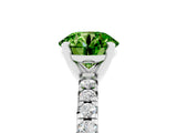 White gold Round Cut Peridot Solitaire Pavé Engagement Ring with Round Band and Prong Setting_71