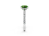 White gold Round Cut Peridot Solitaire Ring with Round  Pavé Band and Four-Prong Setting_50