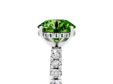 White gold Round Cut Peridot Solitaire Ring with Round  Pavé Band and Four-Prong Setting_53