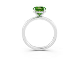 White gold Round Cut Peridot Solitaire Ring with Thin Band and Four-Prong Setting_15