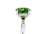 White gold Round Cut Peridot Solitaire Ring with Thin Band and Four-Prong Setting_17