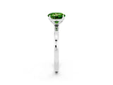 White gold Round Cut Peridot Solitaire Ring with Thin Band and Prong Setting_14