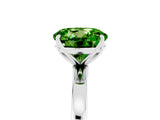 White gold Round Cut Peridot Solitaire Ring with Thin Band and Prong Setting_17