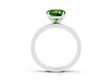 White gold Round Cut Peridot Solitaire Ring with Thin Band and Prong Setting_39
