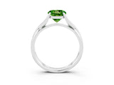 White gold Round Cut Peridot Solitaire Twist Band Prong Setting Ring_39