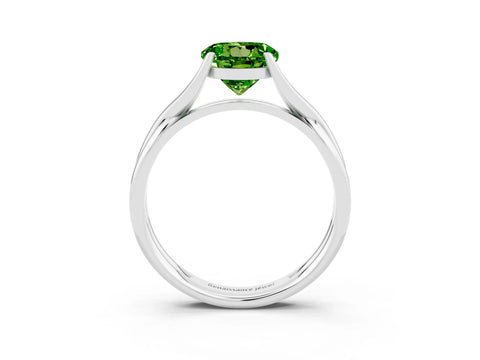White gold Round Cut Peridot Solitaire Twist Band Prong Setting Ring_39