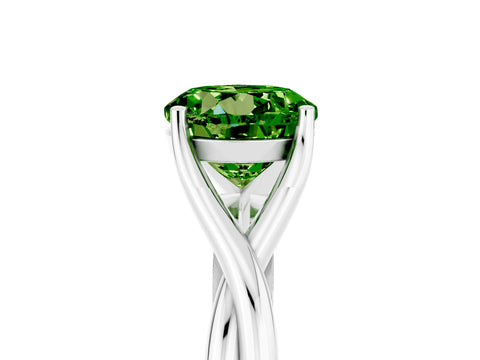 White gold Round Cut Peridot Solitaire Twist Band Prong Setting Ring_41