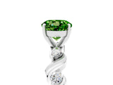 White gold Round Cut Peridot Solitaire Twisted Band with Round  Accents and Prong Setting_17