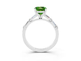 White gold Round Cut Peridot Solitaire with Side Baguettes and Channel Set Band_3