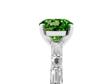 White gold Round Cut Peridot Solitaire with Side Baguettes and Channel Set Band_5