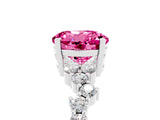 White gold Round Cut Pink Sapphire Scattered Round Accent Ring with Prong Setting_41