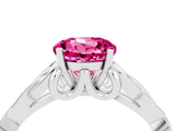 White gold Round Cut Pink Sapphire Solitaire Celtic Knot Ring with Four-Prong Setting_40
