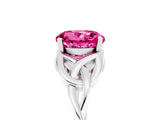 White gold Round Cut Pink Sapphire Solitaire Celtic Knot Ring with Four-Prong Setting_41