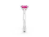 White gold Round Cut Pink Sapphire Solitaire Engagement Ring with Cathedral Setting and Four-Prong Mount_38