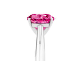 White gold Round Cut Pink Sapphire Solitaire Engagement Ring with Cathedral Setting and Four-Prong Mount_95