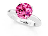 White gold Round Cut Pink Sapphire Solitaire Engagement Ring with Round Band and Four-Prong Setting_25