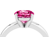 White gold Round Cut Pink Sapphire Solitaire Engagement Ring with Round Band and Four-Prong Setting_28