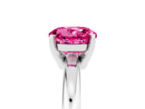 White gold Round Cut Pink Sapphire Solitaire Engagement Ring with Round Band and Four-Prong Setting_29
