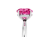 White gold Round Cut Pink Sapphire Solitaire Ring with Thin Band and Four-Prong Setting_41