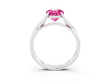 White gold Round Cut Pink Sapphire Solitaire Twist Band Prong Setting Ring_75