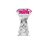 White gold Round Cut Pink Sapphire Three-Stone Ring with Pavé Split Shank and Four-Prong Setting_29