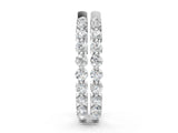 White gold Round Cut Prong Set Diamond Hoop Earrings_4