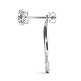 White gold Round Cut Prong Set Diamond Infinity Drop Earrings 3