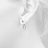 White gold Round Cut Prong Set Diamond Infinity Drop Earrings 4