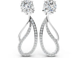 White gold Round Cut Prong Set Diamond Infinity Drop Earrings_13