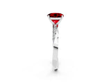 White gold Round Cut Ruby Engagement Ring with Side Stone Accents and Four-Prong Setting_26