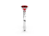 White gold Round Cut Ruby Engagement Ring with Side Stone Accents and Four-Prong Setting_29