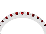 White gold Round Cut Ruby Pavé Set Thin Band_4