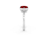 White gold Round Cut Ruby Ring with Side Stones and Four-Prong Setting_38