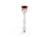 White gold Round Cut Ruby Solitaire Celtic Knot Ring with Four-Prong Setting_14