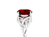 White gold Round Cut Ruby Solitaire Celtic Knot Ring with Four-Prong Setting_17