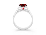 White gold Round Cut Ruby Solitaire Engagement Ring with Cathedral Setting and Four-Prong Mount_33