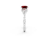 White gold Round Cut Ruby Solitaire Engagement Ring with Celtic Knot Band and Four-Prong Setting_2