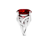 White gold Round Cut Ruby Solitaire Engagement Ring with Celtic Knot Band and Four-Prong Setting_5