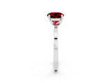 White gold Round Cut Ruby Solitaire Engagement Ring with Classic Band and Four-Prong Setting_26