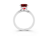 White gold Round Cut Ruby Solitaire Engagement Ring with Classic Band and Four-Prong Setting_27