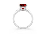 White gold Round Cut Ruby Solitaire Engagement Ring with Classic Band and Four-Prong Setting_39
