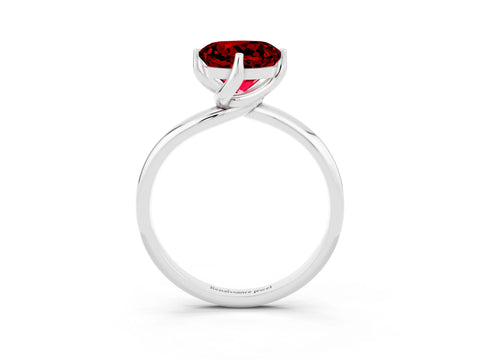 White gold Round Cut Ruby Solitaire Engagement Ring with Four-Prong Setting and Classic Band_39