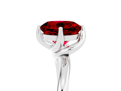 White gold Round Cut Ruby Solitaire Engagement Ring with Four-Prong Setting and Classic Band_40