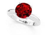 White gold Round Cut Ruby Solitaire Engagement Ring with Round Band and Four-Prong Setting_1