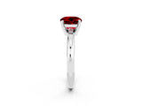 White gold Round Cut Ruby Solitaire Engagement Ring with Round Band and Four-Prong Setting_2