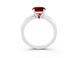 White gold Round Cut Ruby Solitaire Engagement Ring with Round Band and Four-Prong Setting_3