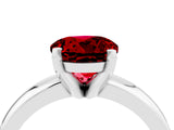 White gold Round Cut Ruby Solitaire Engagement Ring with Round Band and Four-Prong Setting_4